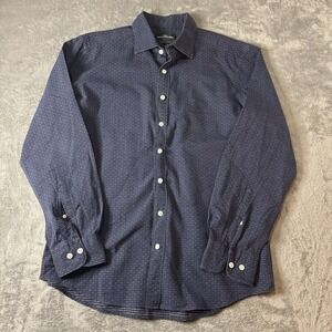 Rodd & Gunn Shirt Mens Medium Blue Textured‎ Sports Fit Preppy Woven In Italy